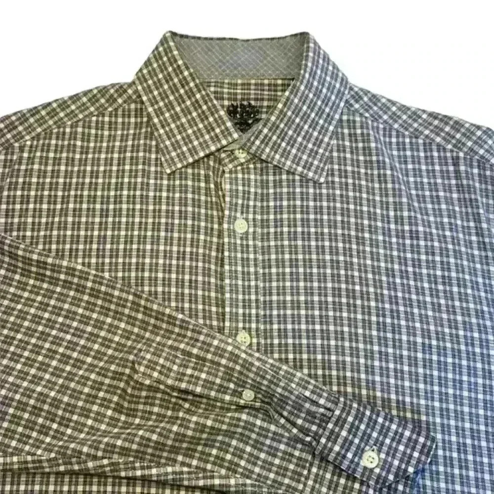 Men’s English Laundry Blue + Cream Plaid Long Sleeve Button Down - Size Medium